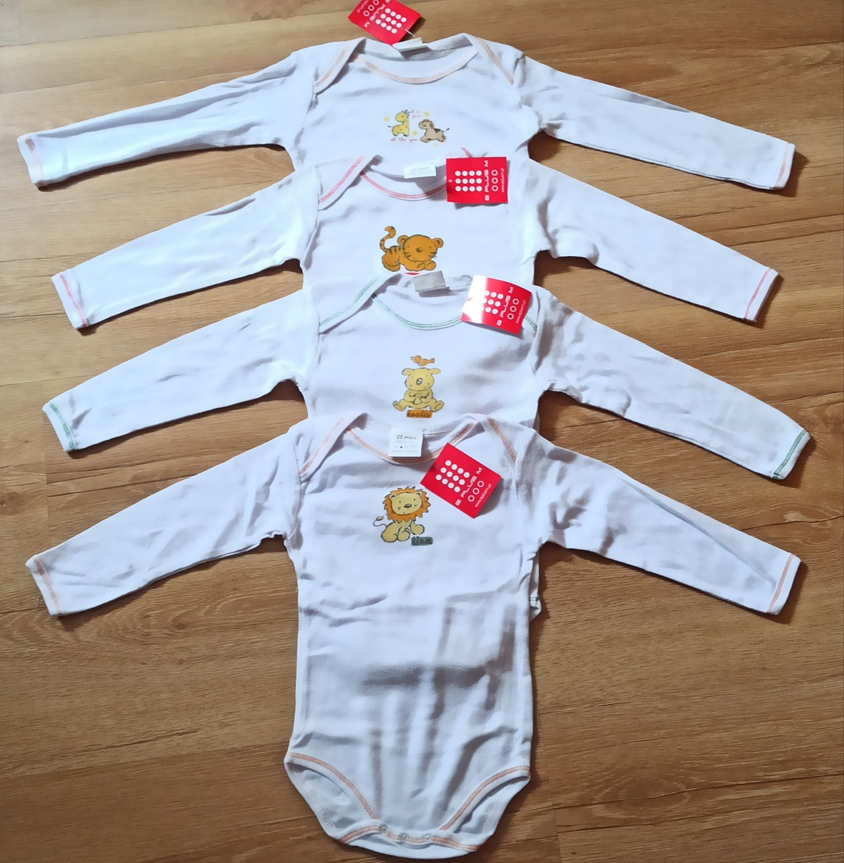 Nowe 4pak body z długim rękawem bawełna r. 92 cm