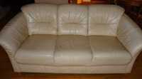 Skórzana sofa 3 osobowa KLER + fotel. Zamiana na ekspres Camry CR4414.