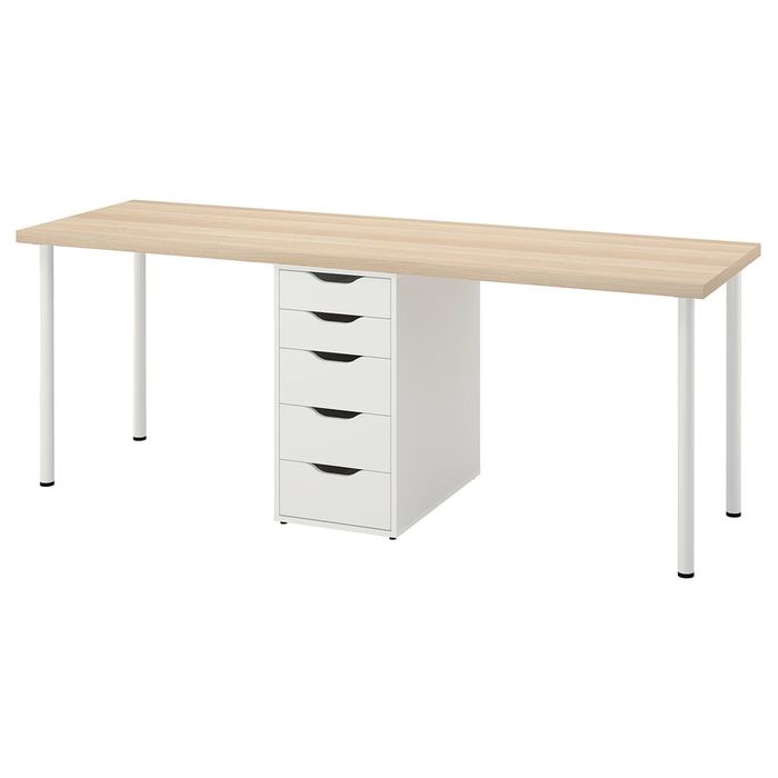 Secretária IKEA - Carvalho/Branco (2m x 60cm)