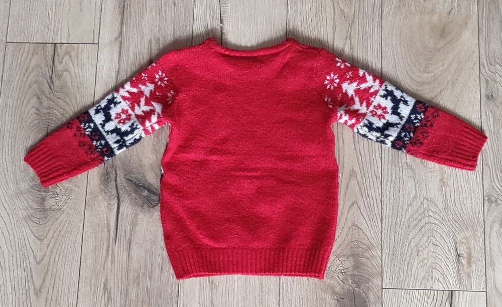 Sweter sweterek chłopięcy czerwony świąteczny renifery 92