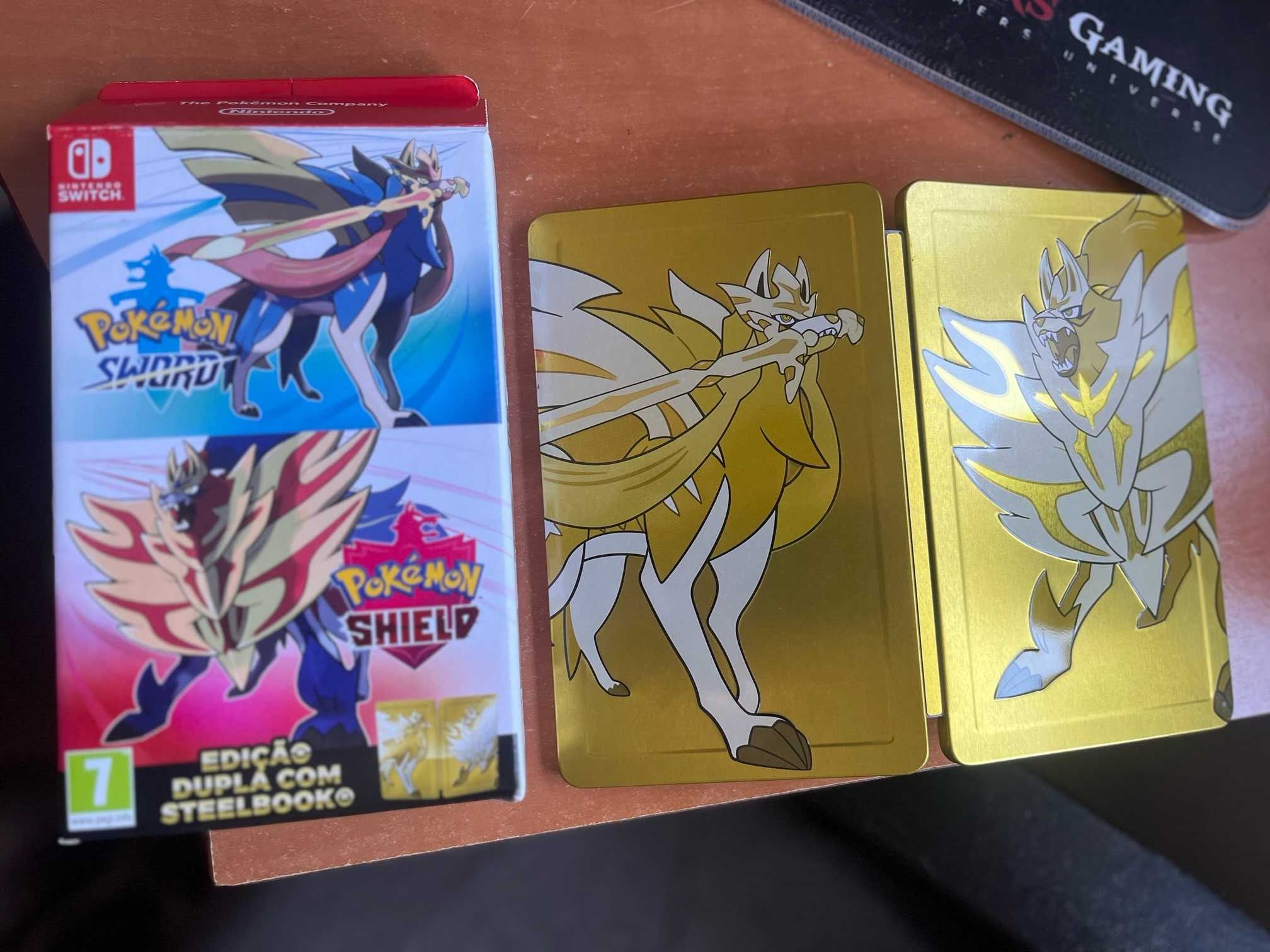 Pokemon Sword & Shield - Edição Dupla Steelbook (sem jogo) c/código