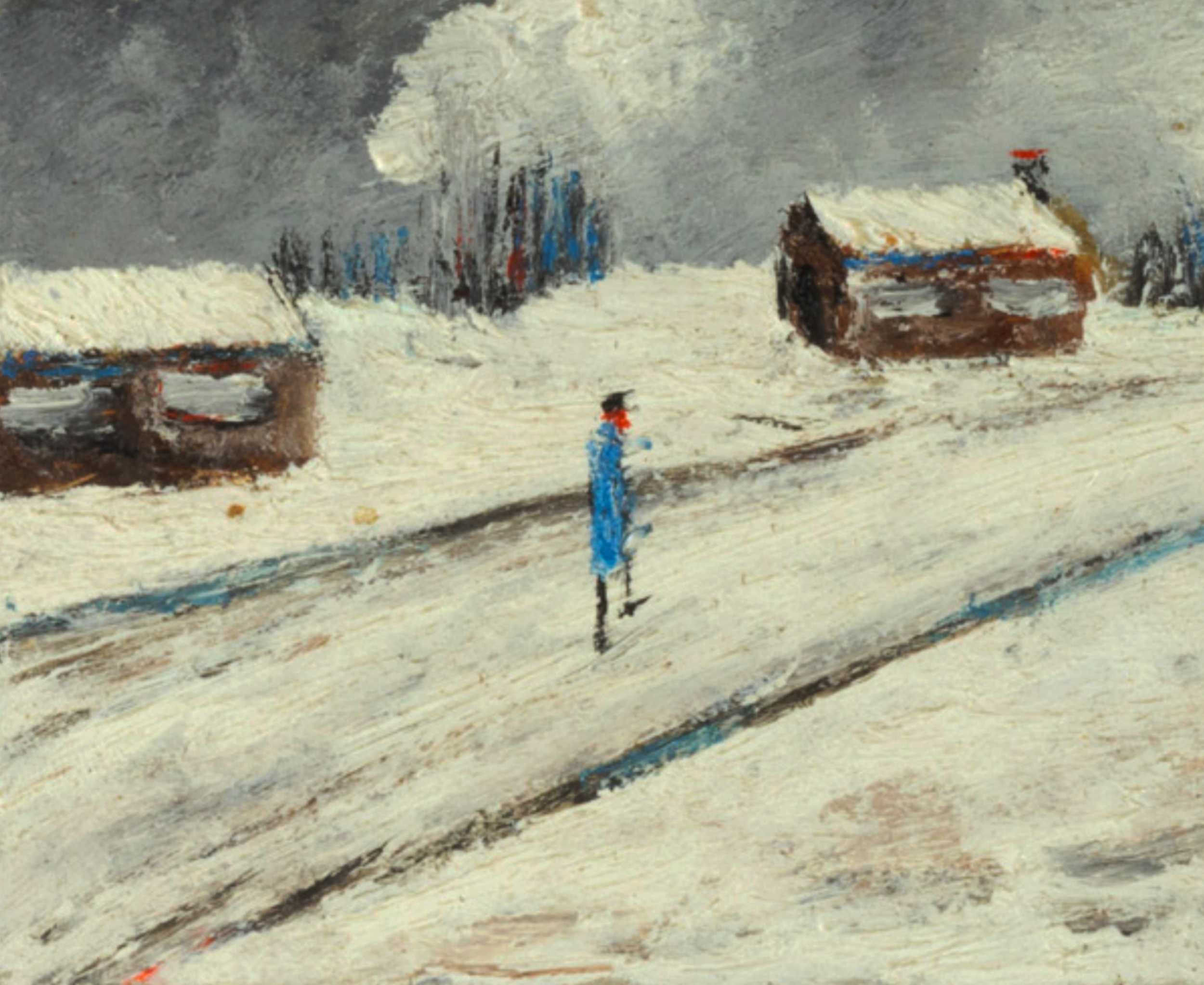 Pintura paisagem Inverno Bosque Paris | século XX