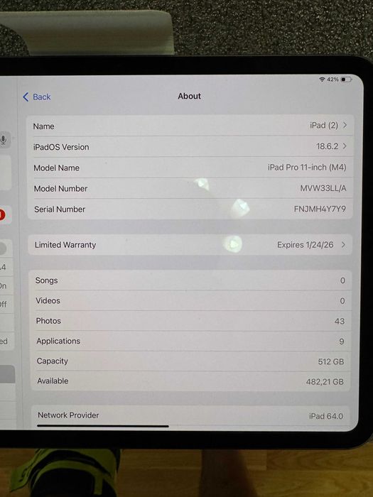 iPad Pro 11 2025, M4, 512Gb, Space Black, Wi-Fi + LTE