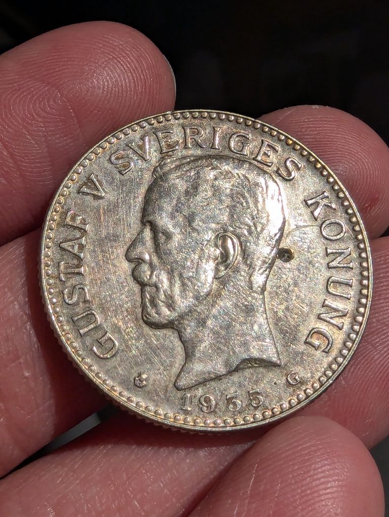 2 korony 1935 Szwecja srebro stara moneta monety kolekcja