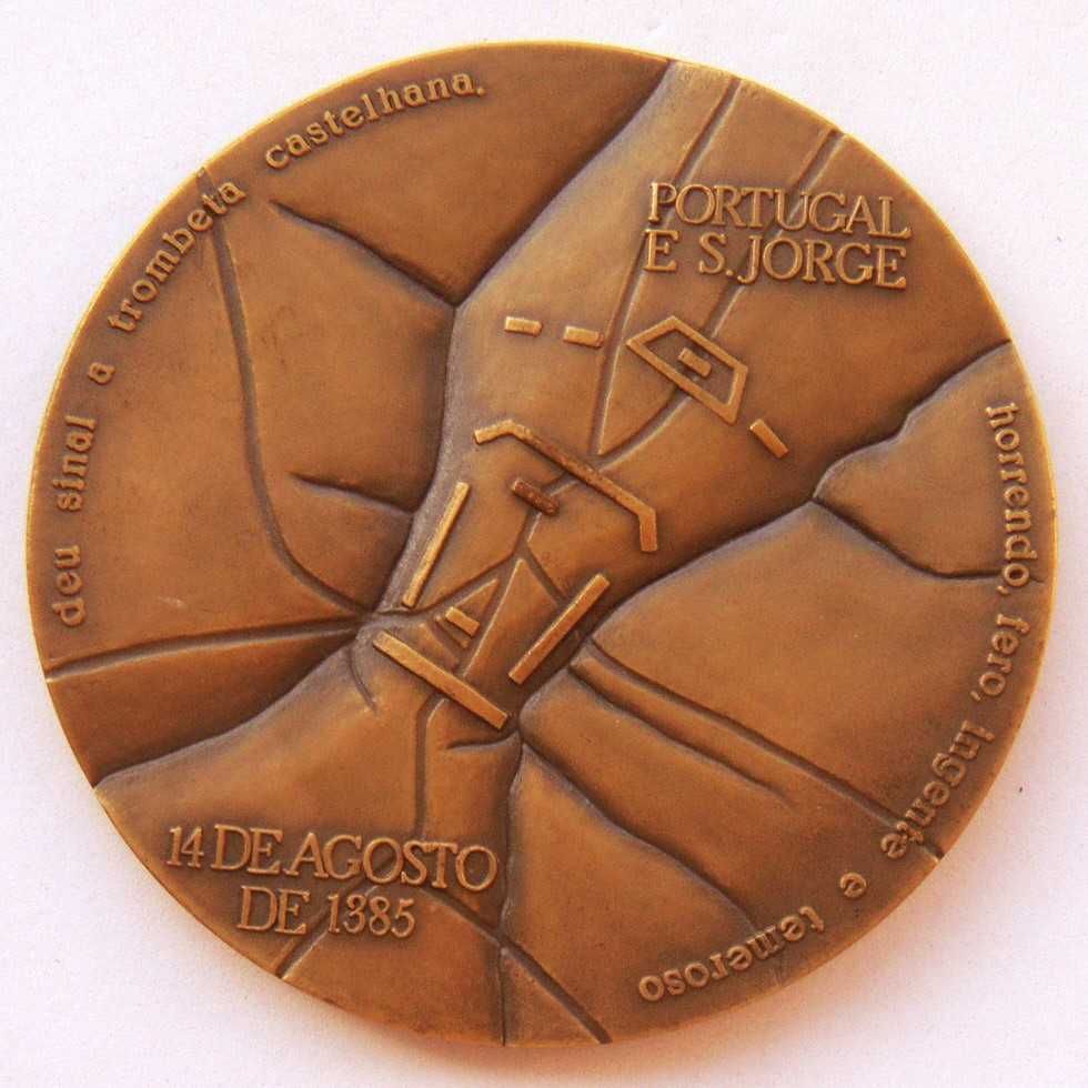 Medalha de Bronze 6º Centenário da Batalha de Aljubarrota 1985 S Jorge