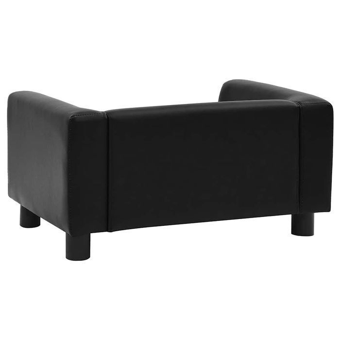 Sofa dla psa, czarna, 60x43x30 cm, plusz i sztuczna skóra