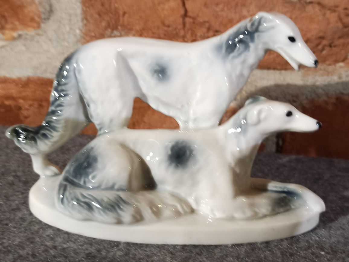 Porcelana Figurka Chartów Borzoj