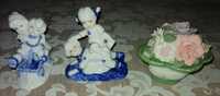 Figurki porcelanowe dzieci i kwiaty