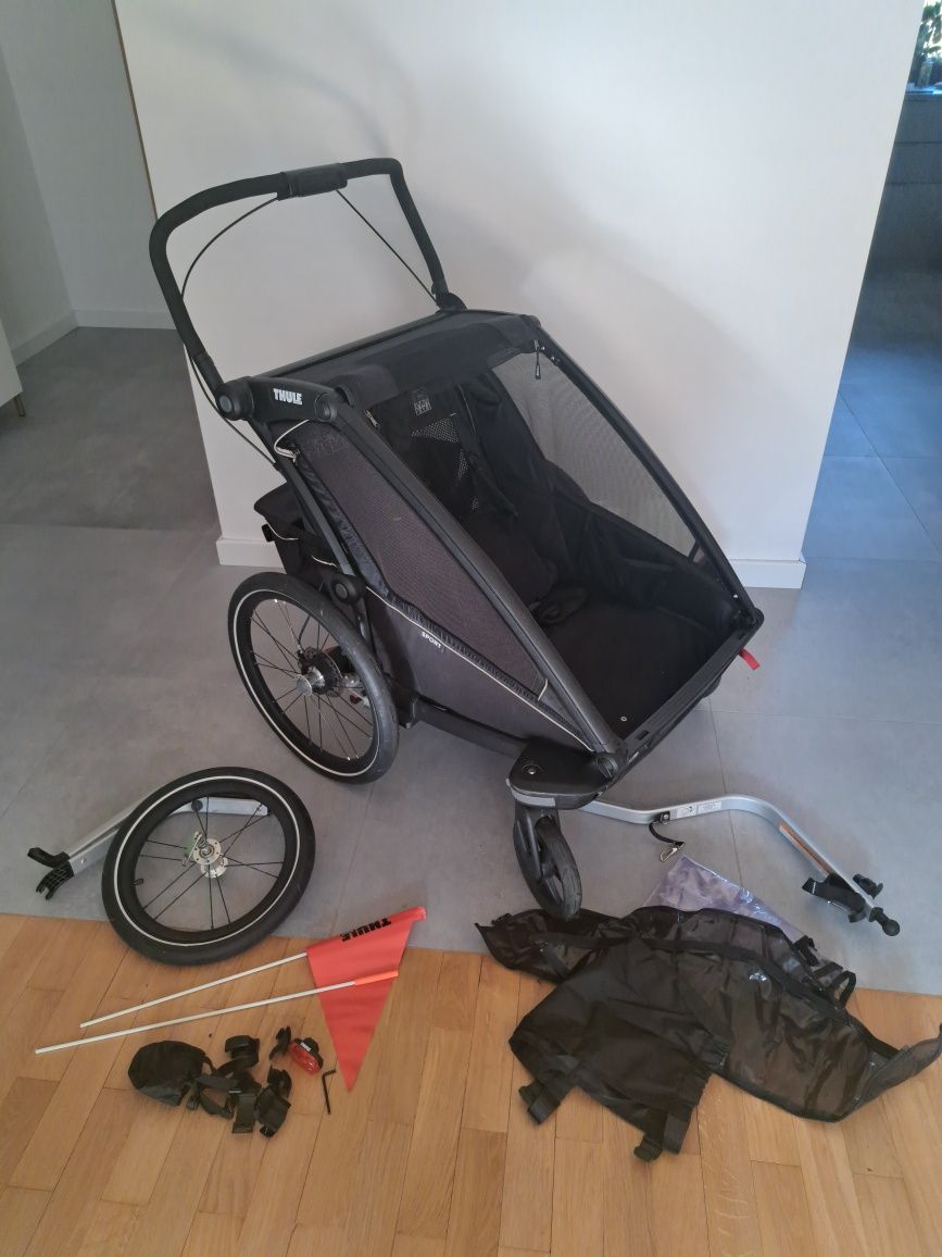 Thule stan idealny chariot sport 2 komplet z kółkiem do joggingu