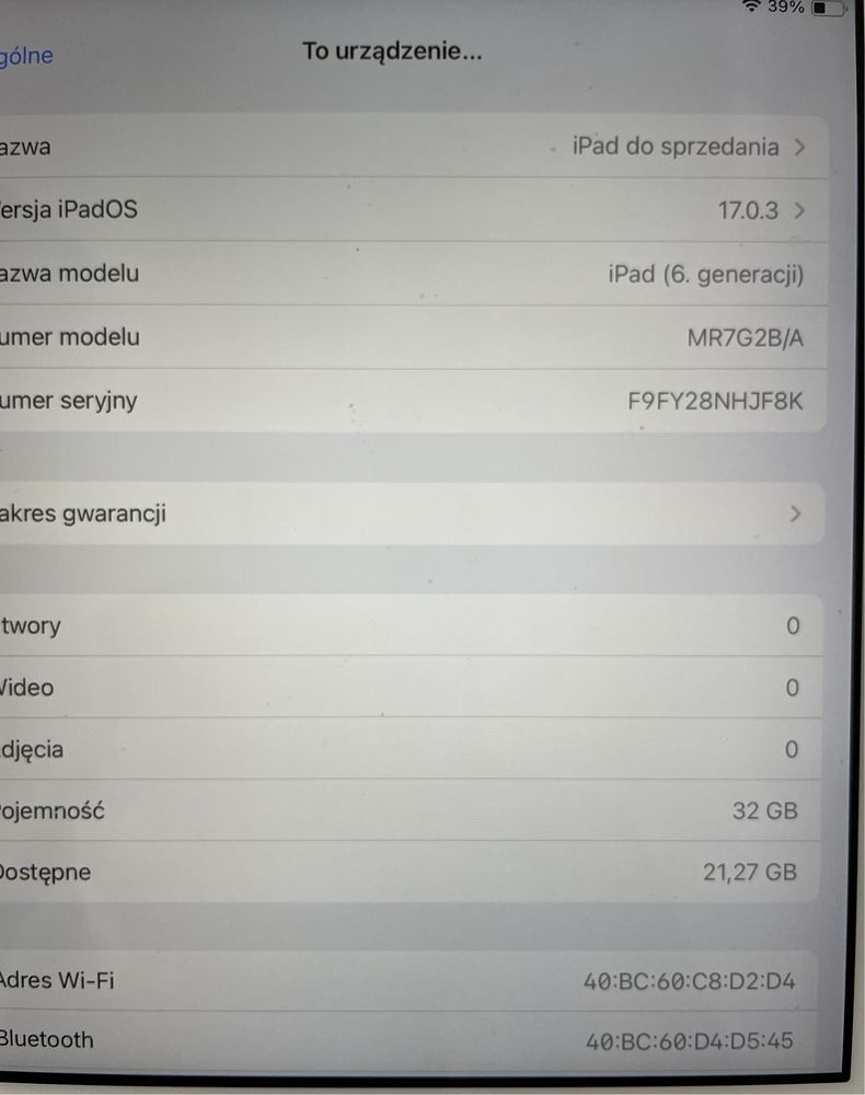 Ipad  6 generacji