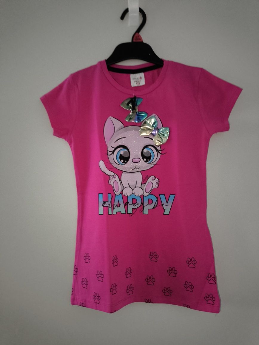 Tshirt kotek z gumka 128