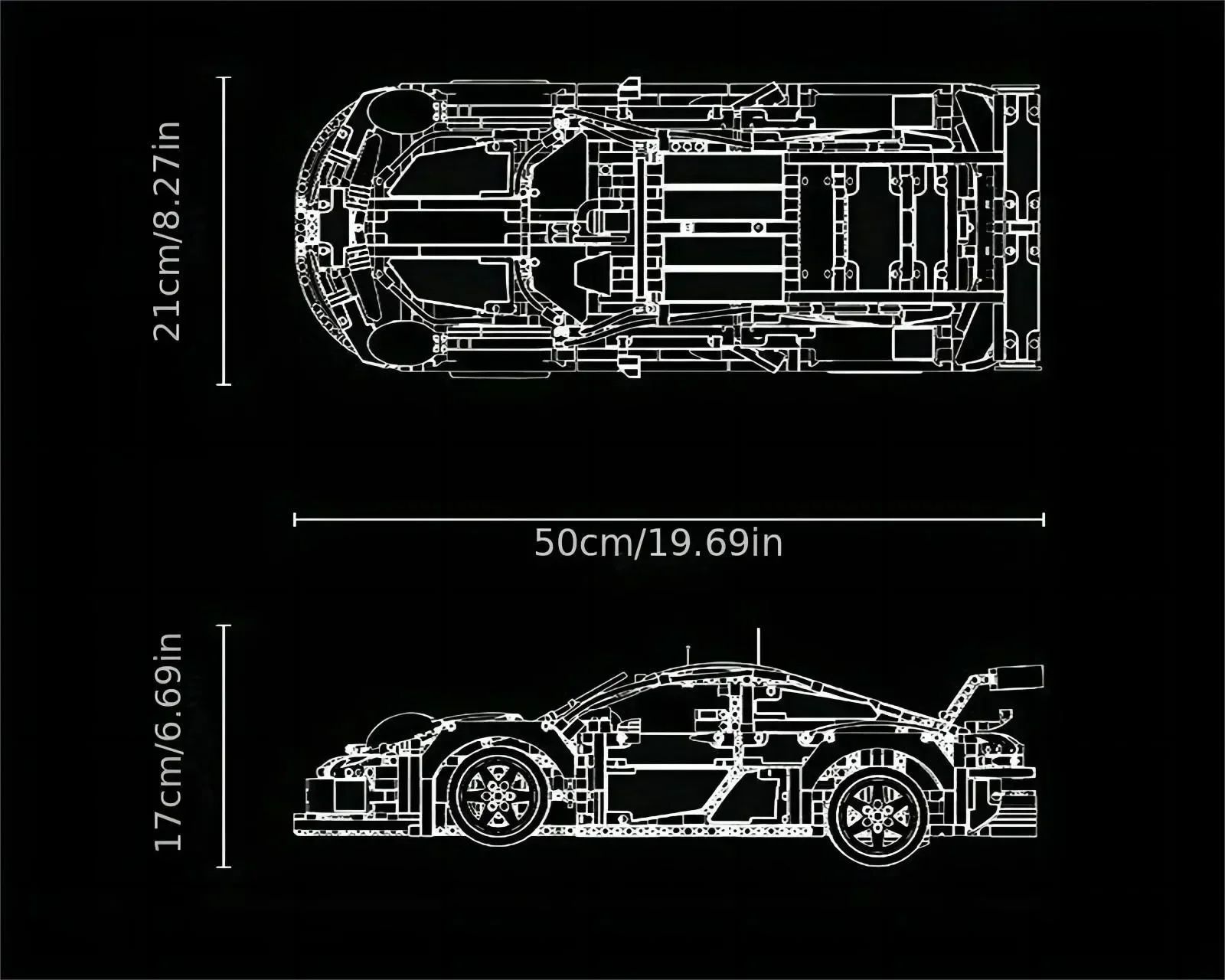 Конструктор Porsche 1580 деталей в коробці, спортивна машина, Порше