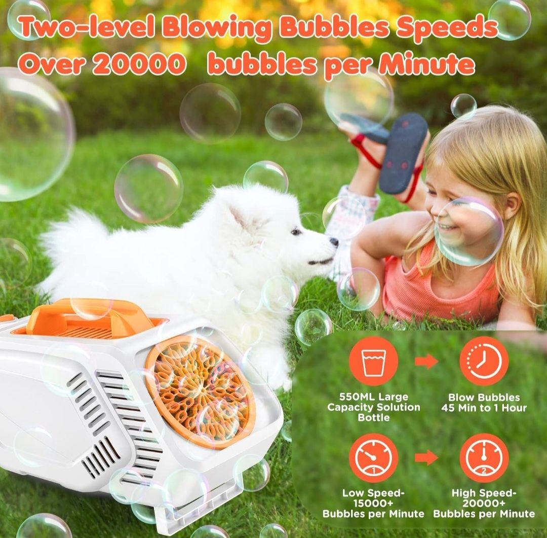 OSIMILY Bubble Machine, Automatyczna dmuchawa do baniek, 20000+ baniek