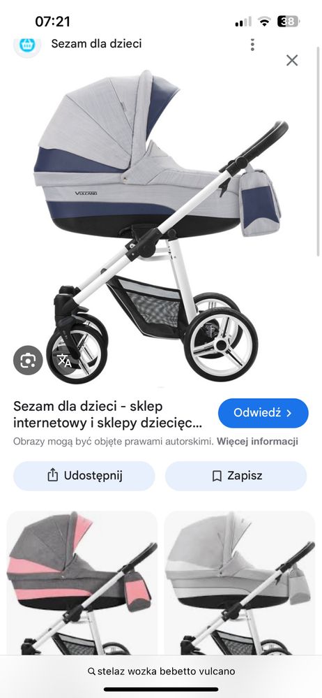 Stelaz wozka bebetto vulcano bialy