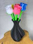 Nowoczesny wazon serce spiralny, karbowany, strukturalny, druk 3D