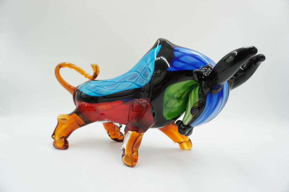 SZKLANA figura styl murano byk symbol siły