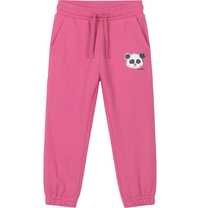 Spodnie dresowe dziewczęce bawełniane Miś panda różowe 122 Endo