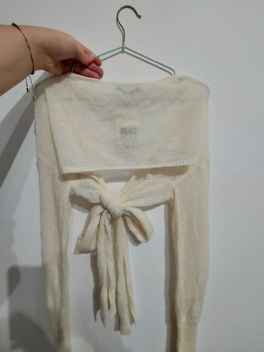 Zara bolerko / tie cardigan ALPAKA, WEŁNA XS-S