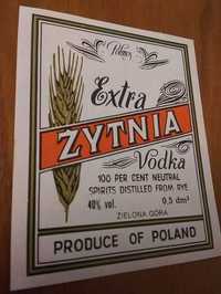 Stare etykiety na butelki 11 szt naklejki na alkohol wódka żytnia prl