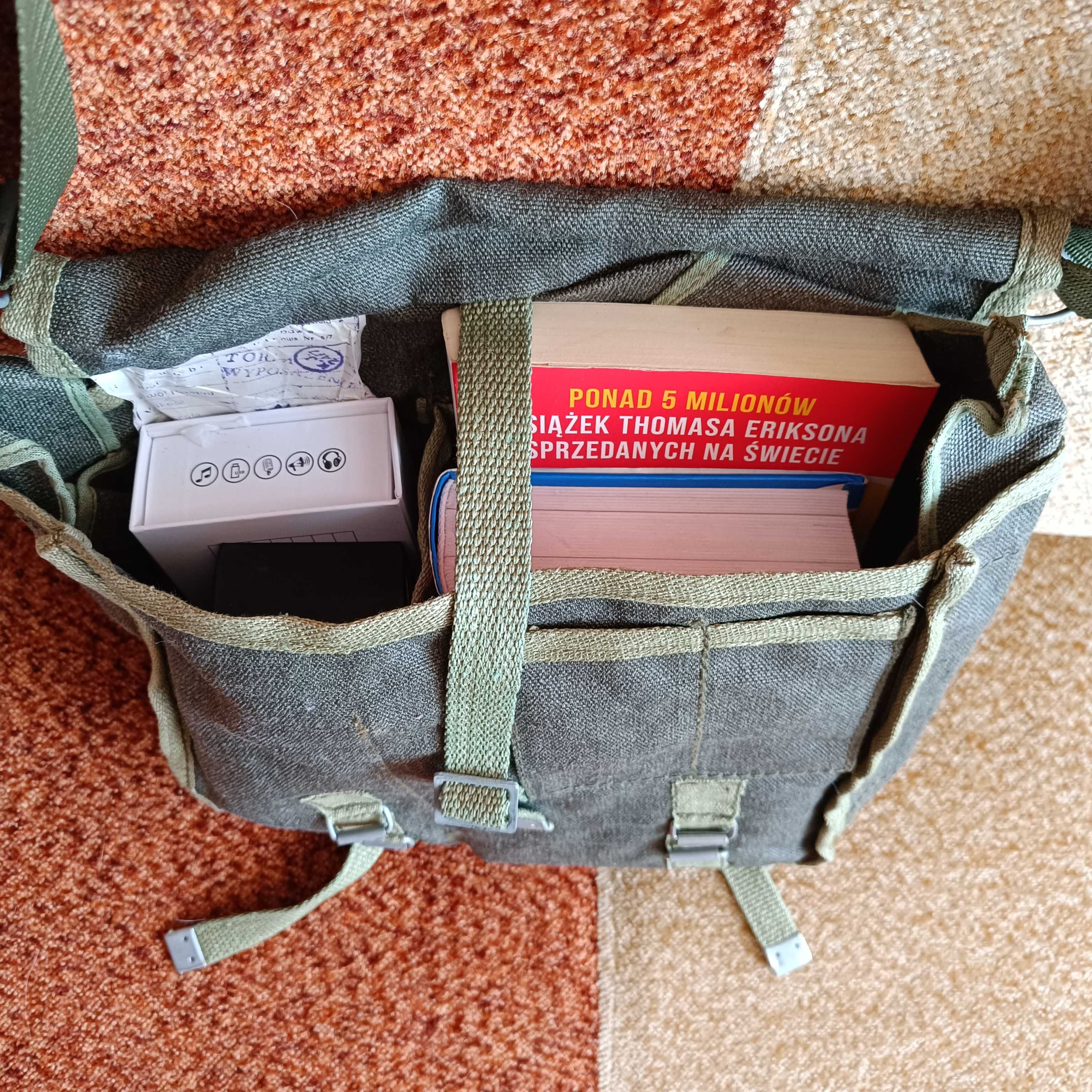 Torba na ramię wojskowa biwak wędrówki ryby survival PRL LWP rekonstr