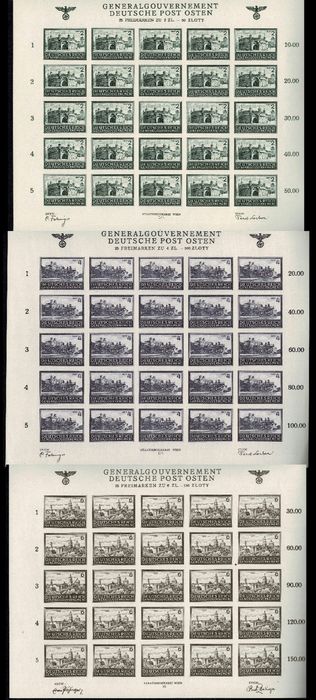 Kolekcja Znaczków GG - Hans Frank - Górale  Próby - Nz  Arkusze ATESTY