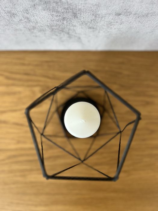 Świecznik metalowy czarny ozdoba dekoracyjna Home&You