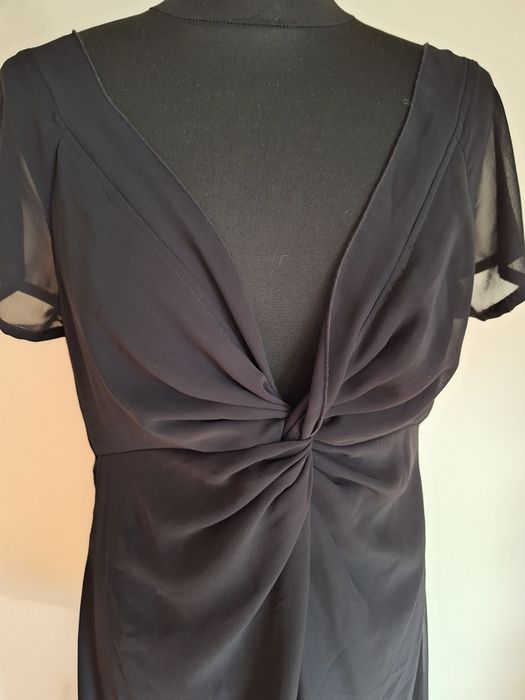 Czarna elegancka sukienka wizytowa, rozmiar 44/46, 3XL
