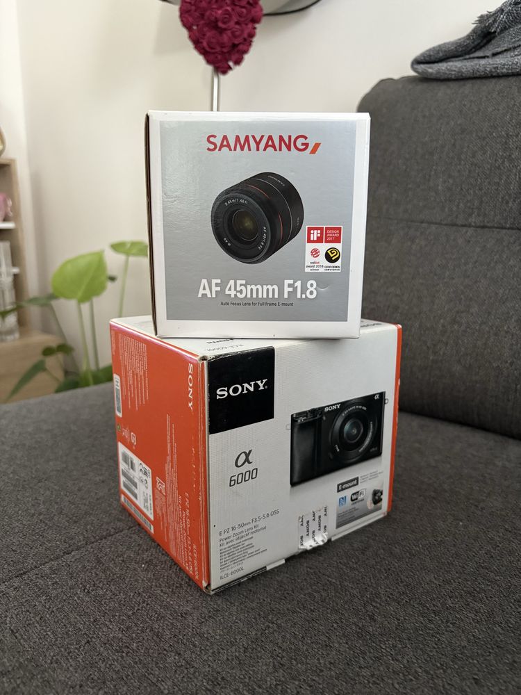 Câmara Sony A6000 + Lente Samyang 45mm f/1.8