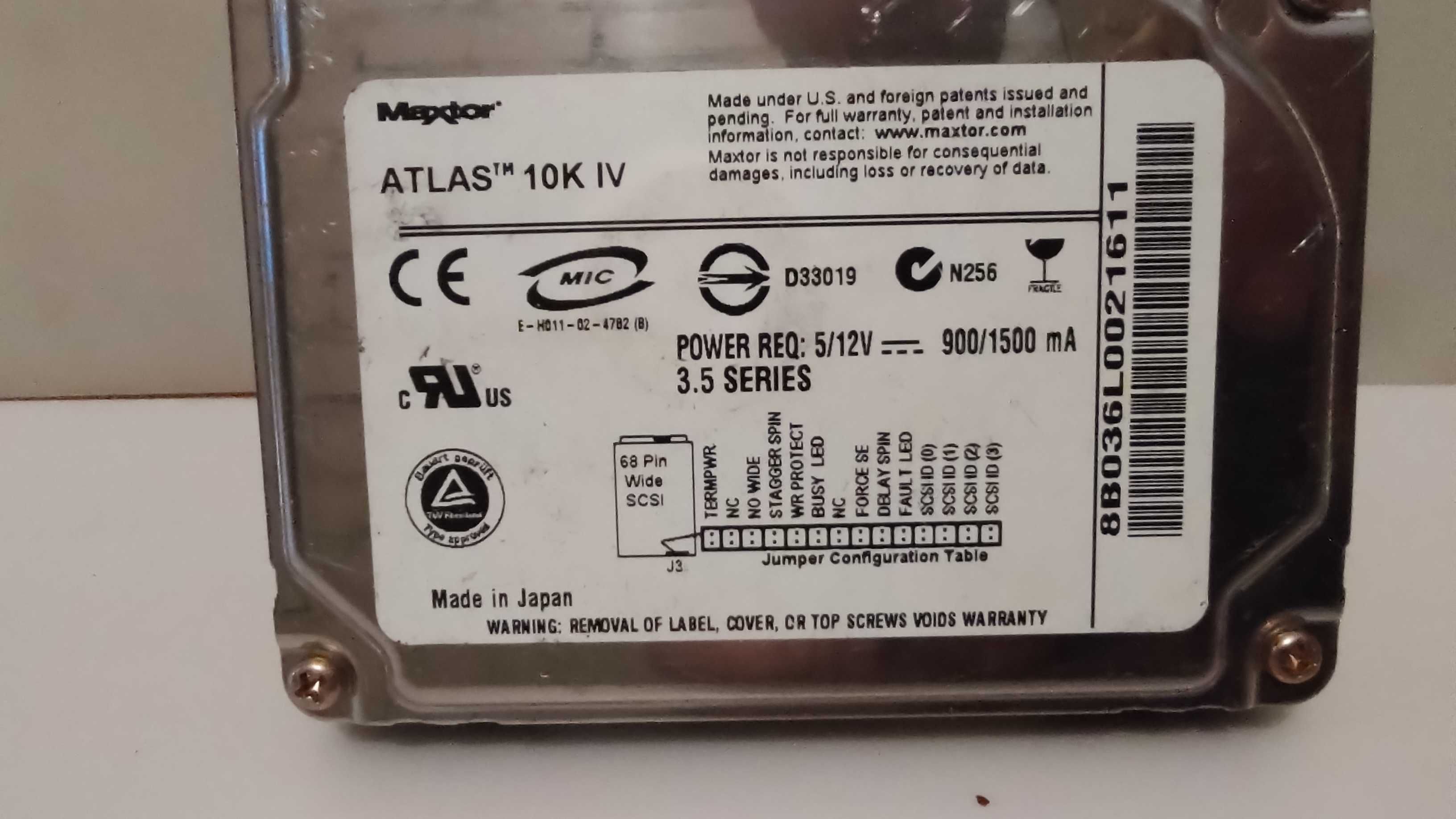 MAXTOR ATLAS 10K IV 36GB 10K 8MB SCSI U320 3.5'' 8B036L0