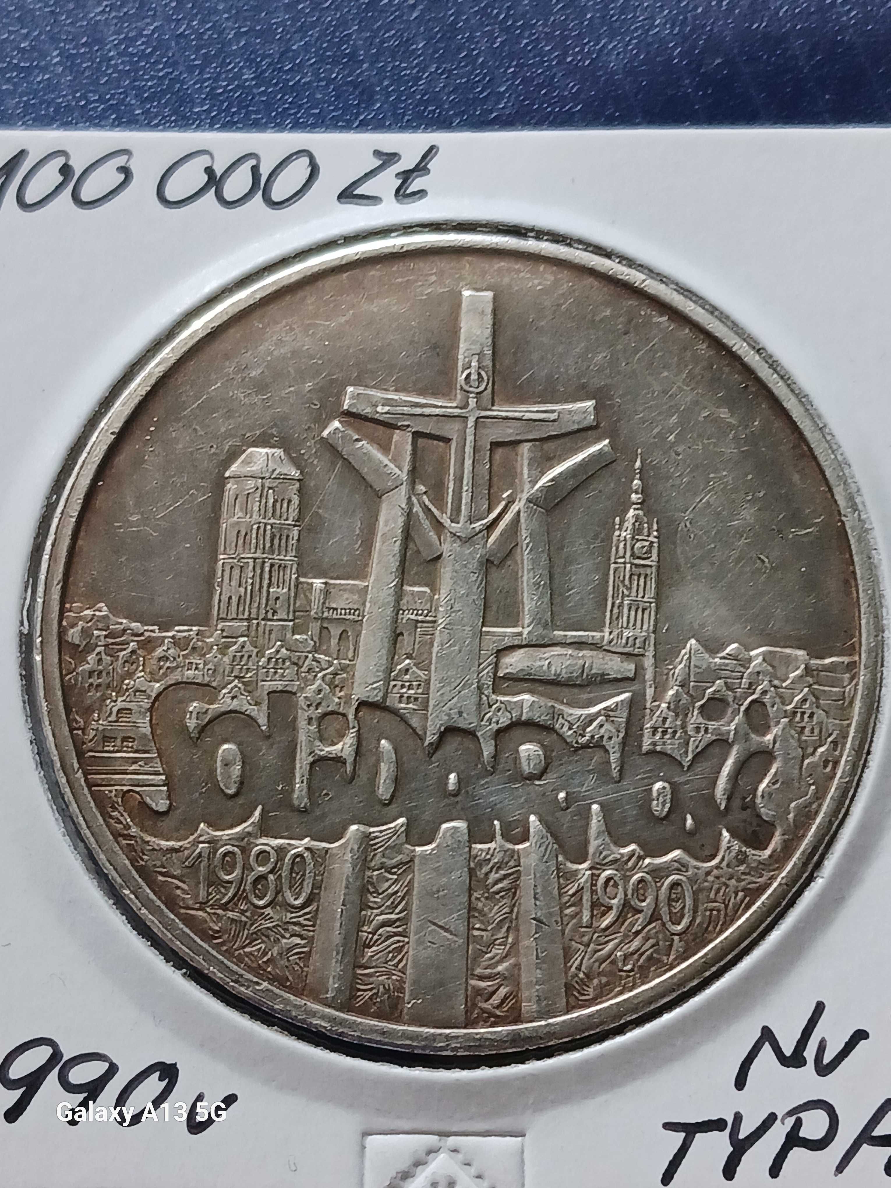 100 000zł Solidarność 1990 r. Typ A - Uncja srebra - nr. 2