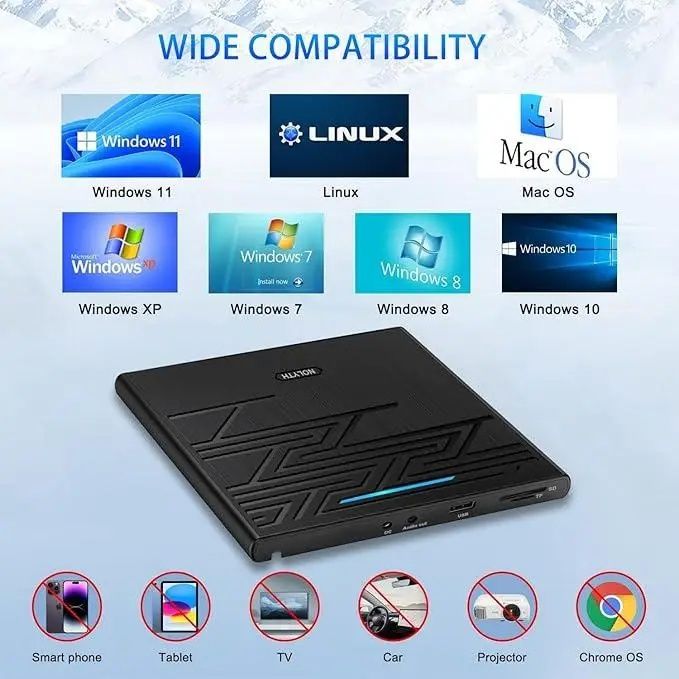 Зовнішній дисковод Nolyth External CD DVD Drive CT06