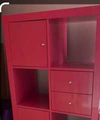 Porta e gavetas de estante Kallax IKEA rosa choque