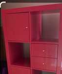 Porta e gavetas de estante Kallax IKEA rosa choque