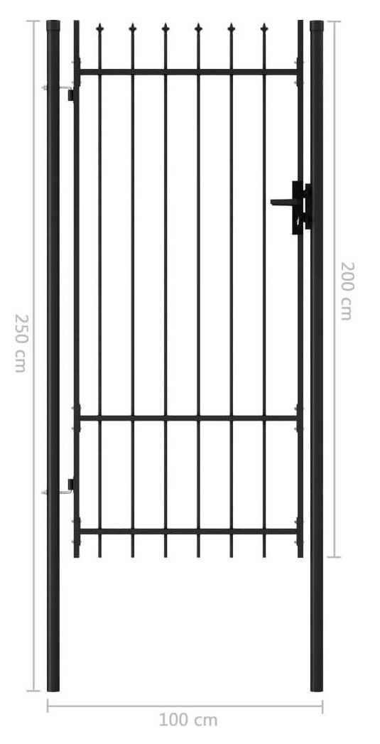 Portao pequeno; moderno ; preto - NOVO na caixa - 100 x 250 cm; Metal