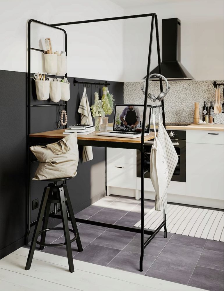 Ostateczna cena IKEA Haverud Stół i krzesla wysoki czarny barowy loft