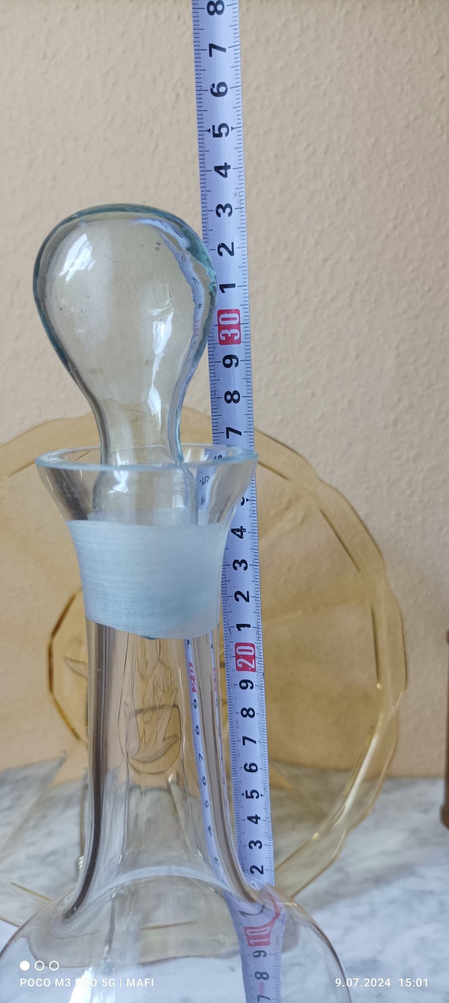 Karafka kryształowa Bohemia 26,5 cm plus korek