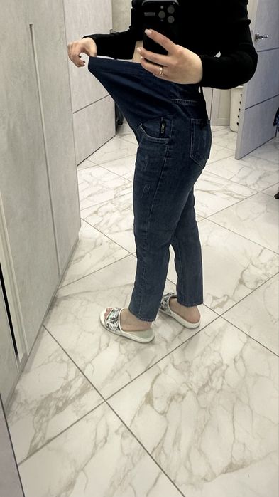 Джинсы для беременных синие М-L