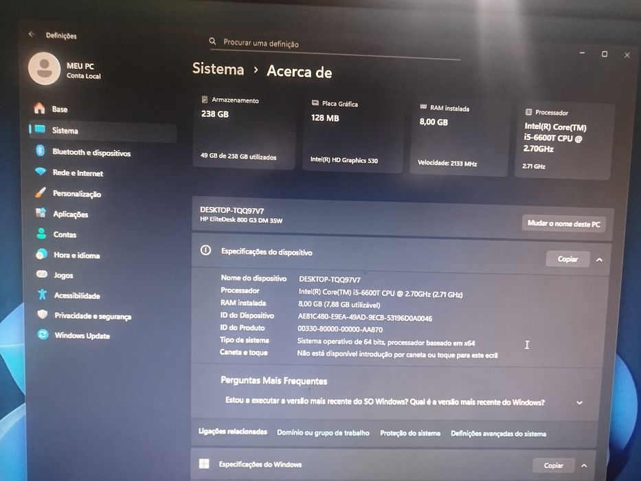 HP EliteDesk 800 G3 como novo