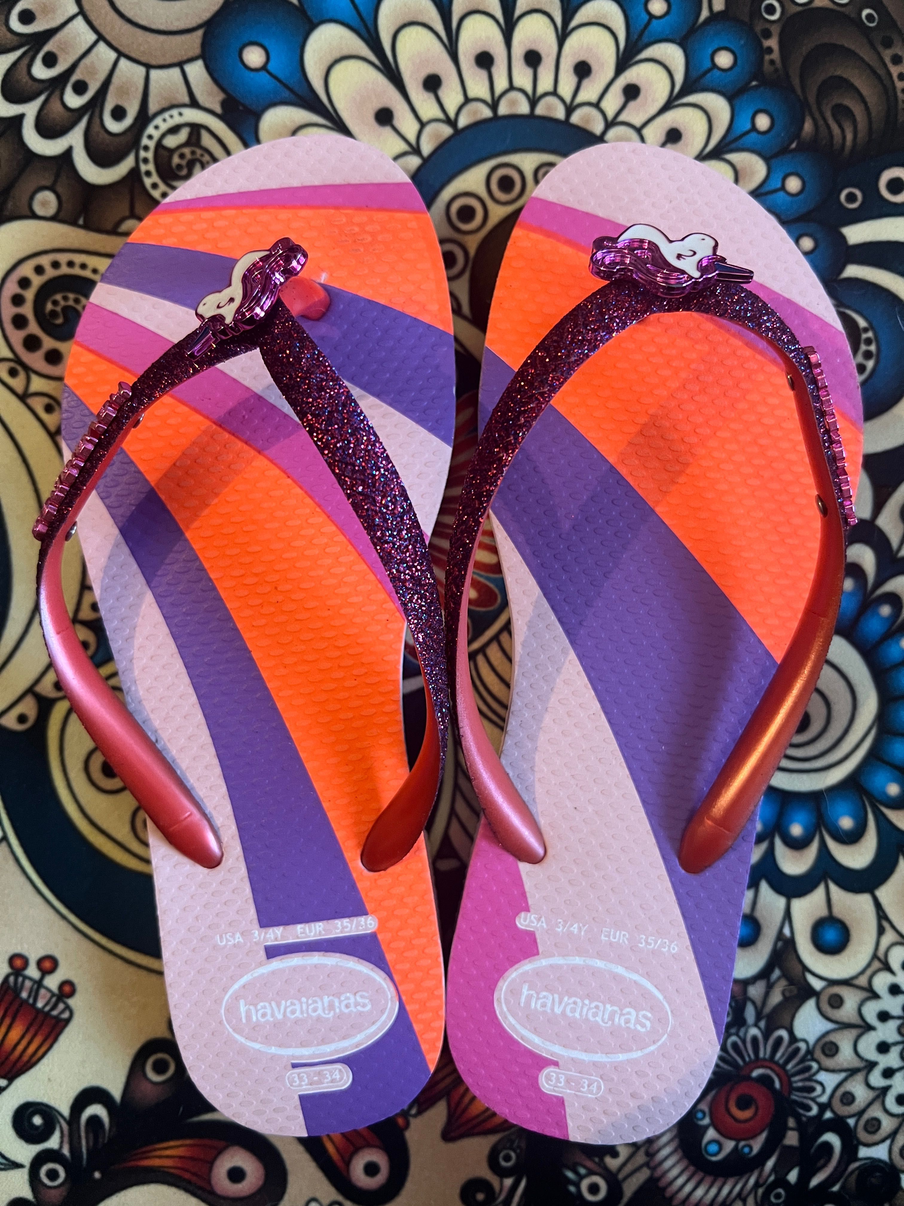 Klapki japonki HAVAIANAS dla dziewczynki nowe nieużywane rozmiar 33/34