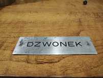 Napis DZWONEK aluminium PRL