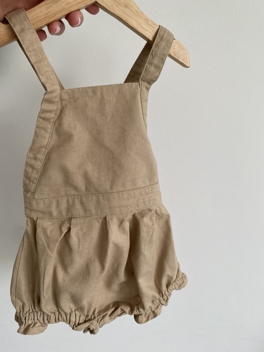 Kombinezon vrs len beżowy szelki 80 jak newbie