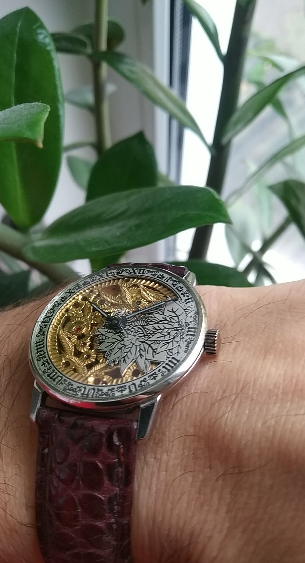 Часы наручные Марьяж Скелетон серебряный циферблат