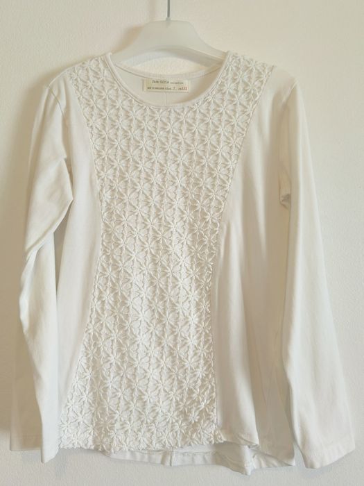Blusa branca Zara Kids, menina 7 anos