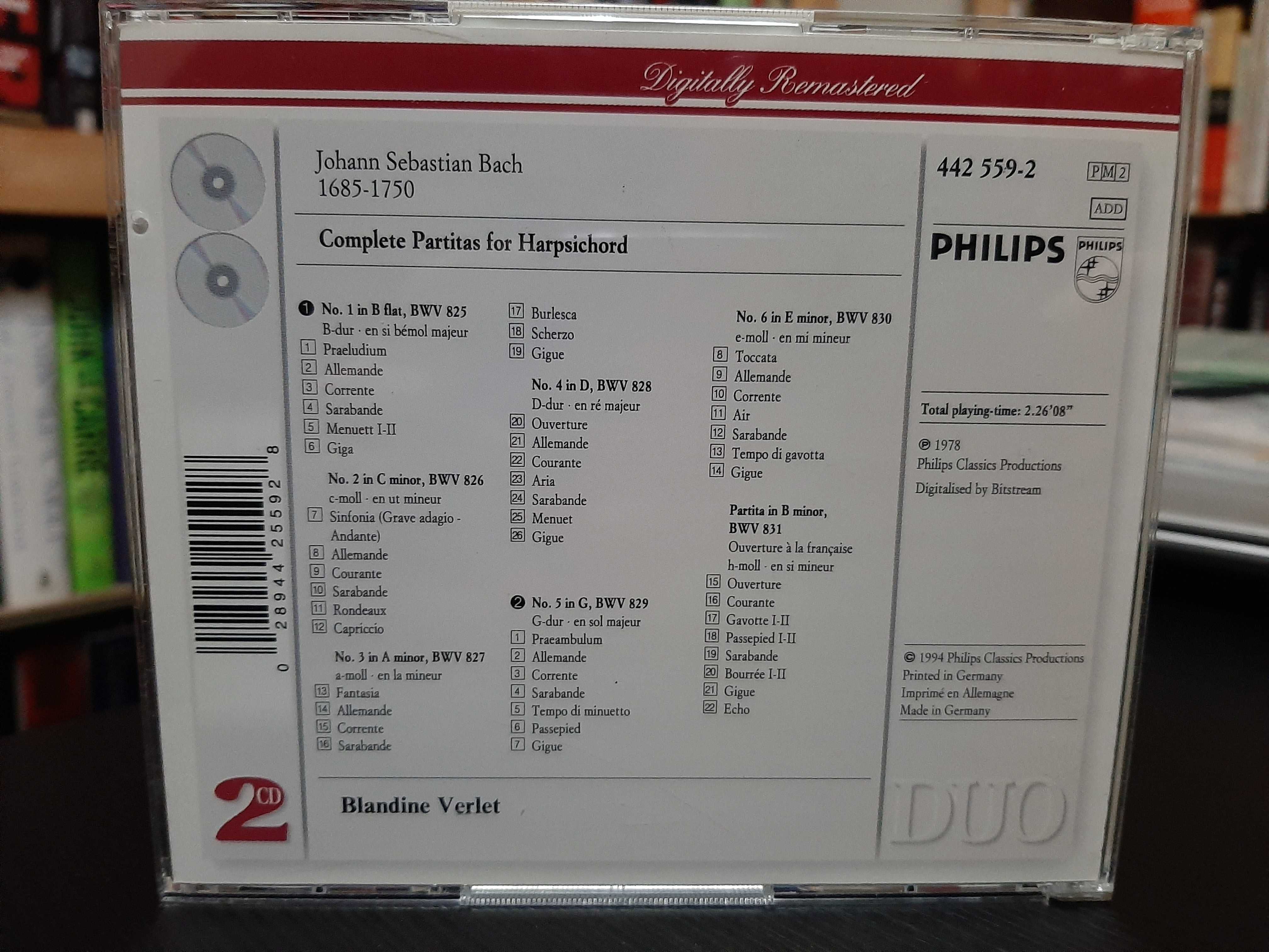 Bach – Complete Partitas For Harpsichord – Blandine Verlet – 2 cd