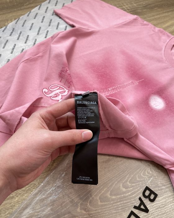 Футболка Balenciaga Paris рожева