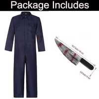 Kostium Michaela Myersa XL 2-el. męski kombinezon + nóż