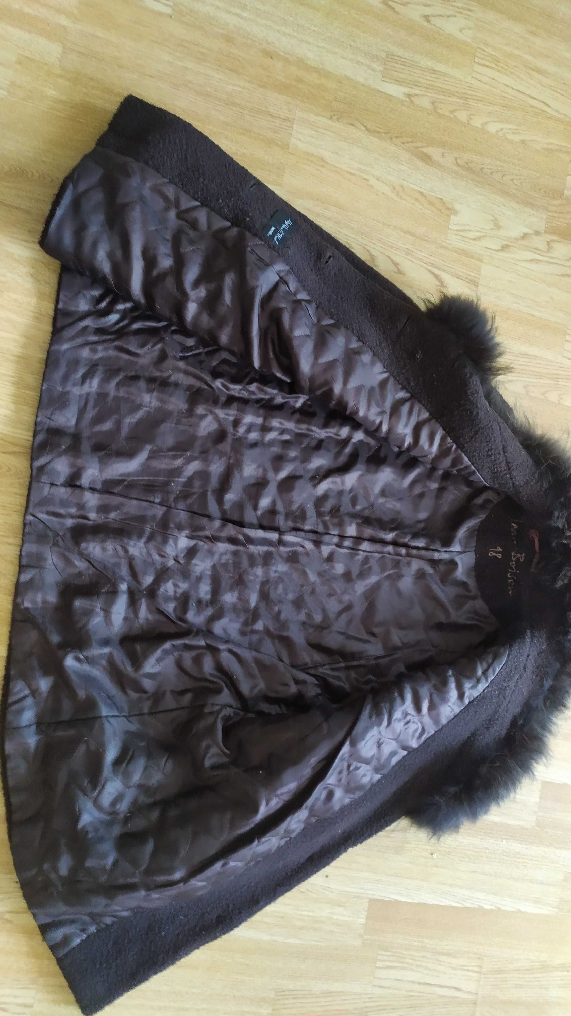 Куртка шерстяна з натуральним медом енота