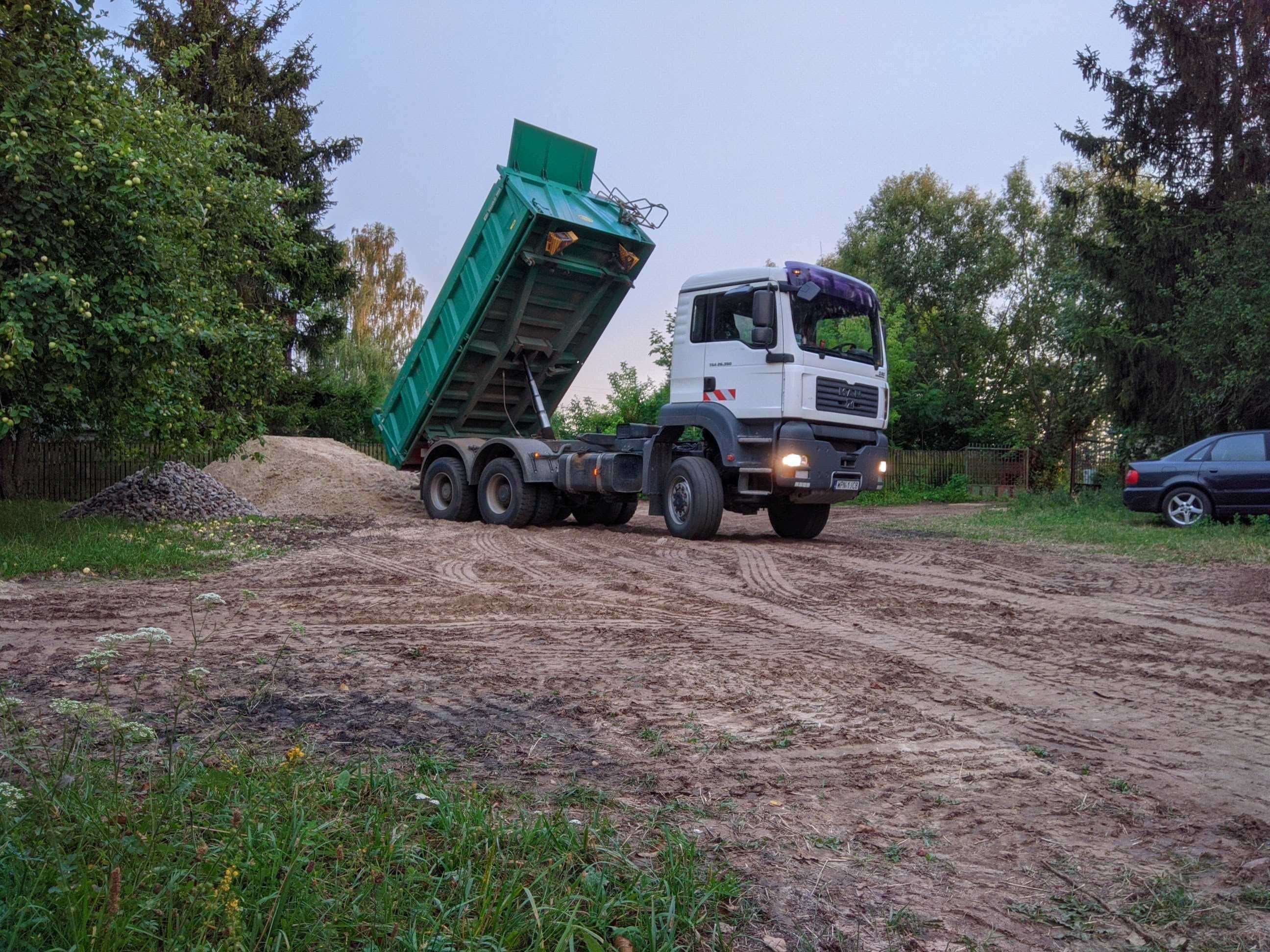 Usługi transportowe wywrotką tłuczeń ziemia żwir piasek zasypowy gruz