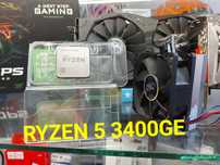 Процесор  AMD RYZEN 5 3400GE + кулер +відео