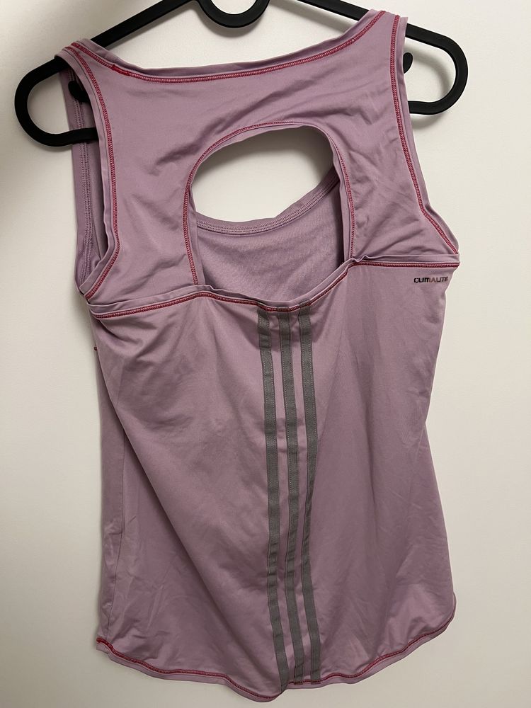 Liliowa fioletowa koszulka sportowa na ramiączkach M 38 adidas